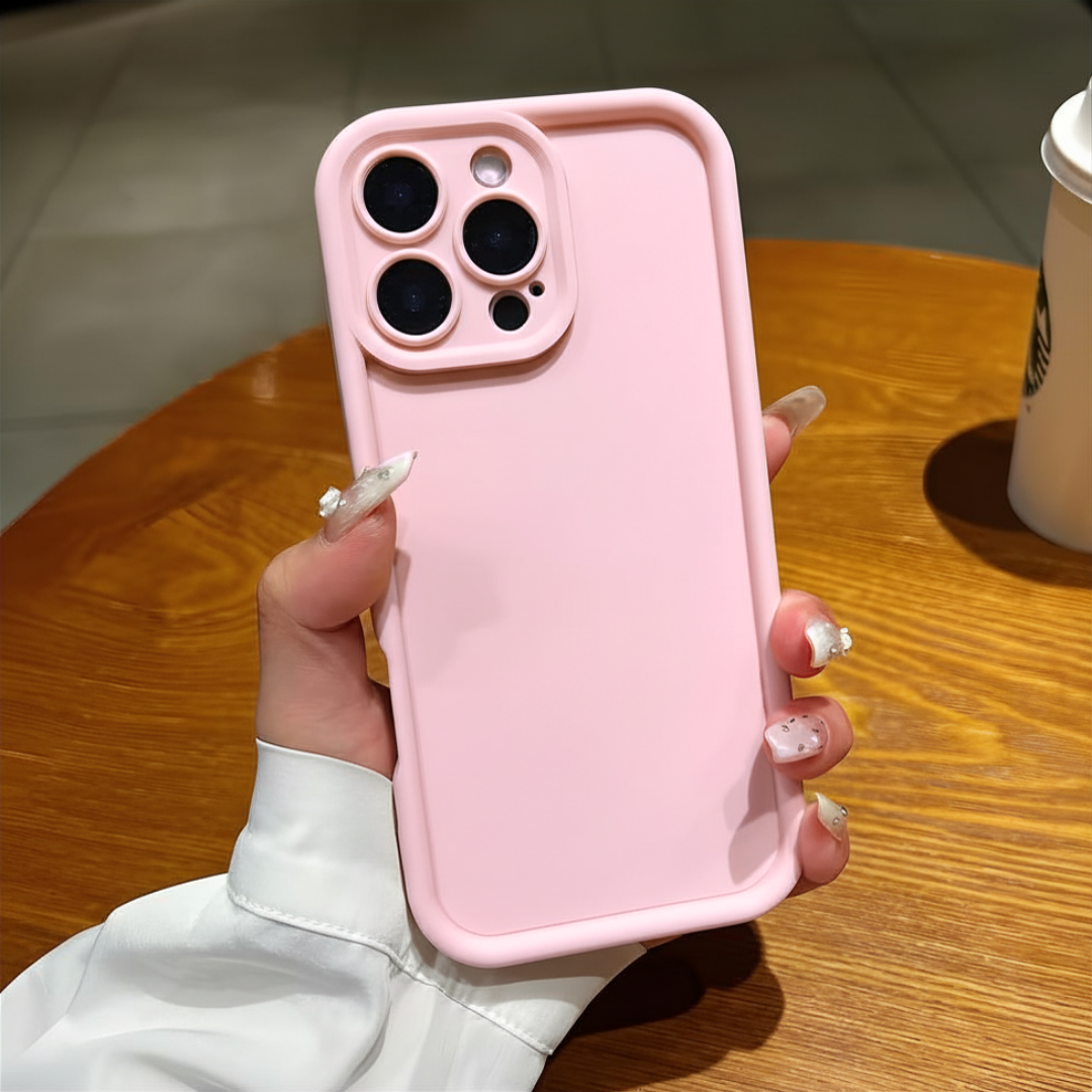 Case Soft Rose — Color Palo Rosa Pastel — Compatible con iPhone 14 Pro