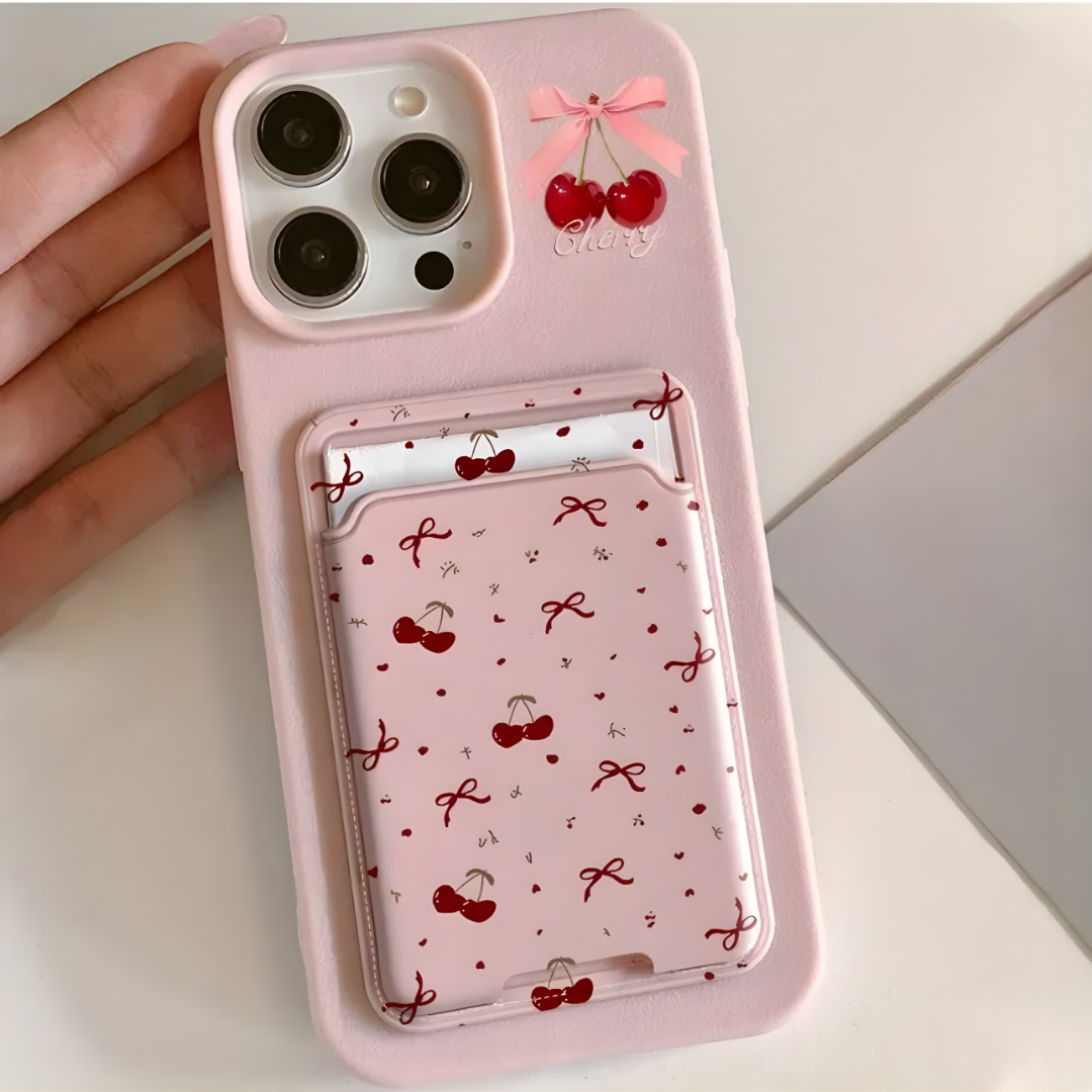 Case con Diseño Cherry & Lazo | Estilo Coquette