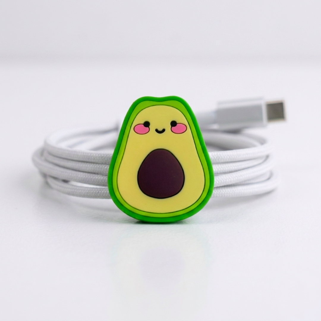 Protector de Cable de Silicona - Diseño Cute Avocado